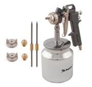 Краскораспылитель пневмат. с нижним бачком V = 0,75 л + сопла диаметром 1.2, 1.5, и 1.8 мм//MATRIX