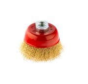 Щетка для УШМ, 75 мм, М14, «чашка», латунированная витая проволока// Matrix