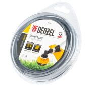 Леска для триммера армированная алюминием квадратная, 2,4мм х 15м, блистер ALUFLEX// Denzel