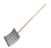 Лопата для уборки снега стальная оцинкованная,420х370х1370 мм, деревянный черенок, Россия// Сибртех