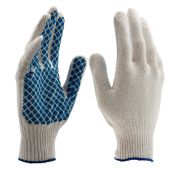 Перчатки х/б, ПВХ покрытие, «Шахматный облив», 10 класс Россия