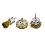 Набор щеток для дрели, 3 шт, 1 плоская, 50 мм, 2 «чашки», 25-50 мм, со шпильками Matrix