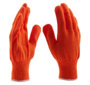 Перчатки трикотажные, акрил, оранжевый, оверлок Россия Сибртех