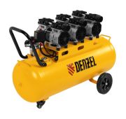 Компрессор безмасляный, малошумный DLS 1800/100,1800 Вт, 3x600, 100 л, 345 л/мин// Denzel