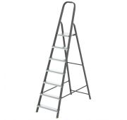 Стремянка, 7 ступеней, стальной профиль, алюминиевые ступени, Россия//Сибртех