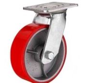 Колесо 590152 большегрузное  полиуретан, поворотное, крепление-площадка, роликоподшипник