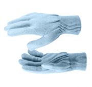 Перчатки трикотажные, акрил, цвет: зенит, двойная манжета, Россия// Сибртех