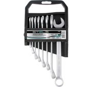 Набор ключей комбинированных, 8-19 мм, 8 шт, CrV, матовый хром Stels
