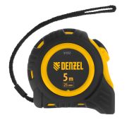 Рулетка 5м х 25мм, обрезиненный корпус, автоматическая фиксация Denzel