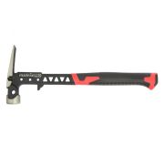 Молоток строительный, 450 г, цельнокованый, боек с магнитом, двухкомпонентная обрезиненная рукоятка