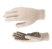 Перчатки трикотажные, ПВХ гель шахматный облив, оверлок Россия Сибртех