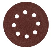 Круг абразивный на ворсовой подложке под «липучку», перфорированный, P 80, 125 мм, 5 шт Matrix