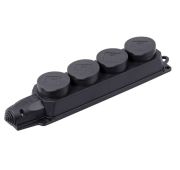 Розетка четырехместная с защитными крышками Омега IP44 ИЭК