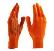 Перчатки Нейлон, ПВХ точка, 13 класс, оранжевые, XL Россия