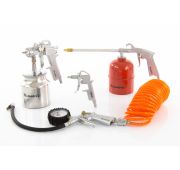 Набор пневмоинструмента, 5 предметов, быстросъемное соед., краскорасп. с нижним бачком// MATRIX