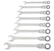 Набор ключей комбинированных, трещоточных шарнирных 8шт.// Matrix