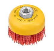 Щетка для УШМ, 75 мм, Чашка, нейлоновая щетина, М14// Denzel