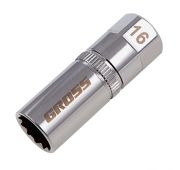 Головка торцевая свечная, магнитная, двенадцатигранная, 16 мм, под квадрат 1/2 Gross