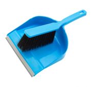 Набор совок с кромкой 330*225 мм и щетка-сметка 25 мм, голубой