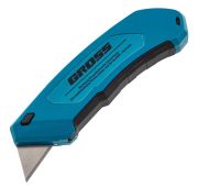 Нож, 130 мм, алюминиевый корпус, выдвижное трапециевидное лезвие 18 мм (SK-5), клипса для ремня, 4 л