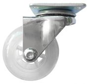 Колесо ПУ прозрачное поворотное d-50 мм, креплениеплатформенное Сибртех