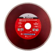 Диск алмазный, отрезной сплошной, 200 х 25.4 мм, мокрая резка Matrix Professional