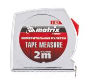 Рулетка Chrom, 2 м x 13 мм, хромированный корпус Matrix