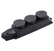 Розетка трехместная с защитными крышками Омега IP44 ИЭК