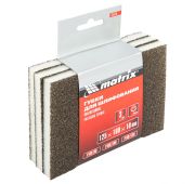 Губка для шлифования, 125 х 100 х 10 мм, мягкая, 3 шт, P 60/80, P 60/100, P 80/120 Matrix