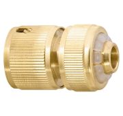 Соединитель латунный, быстросъемный для шланга 1/2, аквастоп Palisad