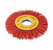 Щетка для УШМ, 100 мм, Плоская, нейлоновая щетина, посадка 22,2 мм// Denzel