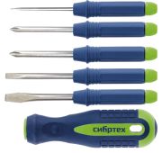 Отвертка со сменными насадками, 5 шт.,  CrV// Сибртех