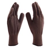 Перчатки трикотажные, акрил, ПВХ гель, «Протектор», коричневый, оверлок Россия Сибртех