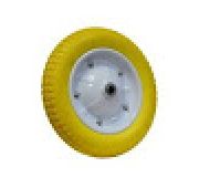 Колесо PU 2400 (20) пенополиуретановое D 360 мм д. 20мм ось 95мм без крепления, стальной обод (3,5-8)
