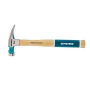 Молоток-гвоздодер, 450 г, угол 75, магнит, обрезиненная рукоятка American hickory GROSS