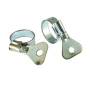 Хомуты металлические, червячные 16-25 мм, ширина 10 мм, W1, с металлическим ключом, 2 шт Сибртех
