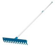 Грабли пластиковые, 430 мм, 13 прямых зубьев, усиленные, металлический черенок, Luxe, Palisad