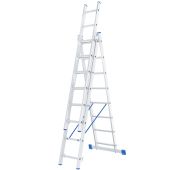 Лестница, 3 х 8 ступеней, алюминиевая, трехсекционная, Россия, Сибртех