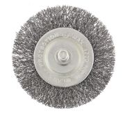 Щетка для дрели, 60 мм, плоская со шпилькой, витая проволока Сибртех