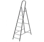 Стремянка, 8 ступеней, стальной профиль, алюминиевые ступени, Россия // Сибртех