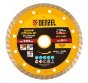 Диск алмазный, отрезной Turbo, 150 х 22.2 мм, сухая резка Denzel