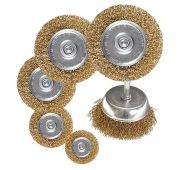 Набор щеток для дрели, 6 шт, 5 плоских 40-50-65-75-100 мм + 1 «чашка» 50 мм, со шпильками Matrix