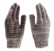 Перчатки трикотажные усиленные, гелевое ПВХ-покрытие, 7 класс, бело-серый меланж Россия Сибртех