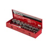 Набор торцевых головок, квадрат 3/4, 12 гранные головки 19 х 50 мм, 20 предметов, в металлическом бо