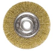 Щетка для УШМ, 200 мм, посадка 22.2 мм, плоская, латунированная витая проволока Matrix