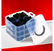 Клипсы автомобильные 620 штук, крепежные, пластиковые 16 видов, черные