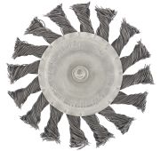 Щетка для дрели, 100 мм, плоская со шпилькой, крученая металлическая проволока Matrix