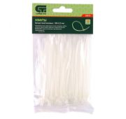 Хомуты пластиковые 100х2,5мм, белые, 100 шт.
