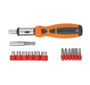 Отвертка реверсивная, биты, головки торцевые, 14 шт, Sparta