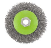 Щетка для УШМ, 100 мм, М14, «тарелка», витая проволока Сибртех